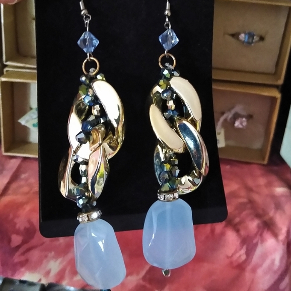 Long Sparkly Earrings + FREE hair barrette